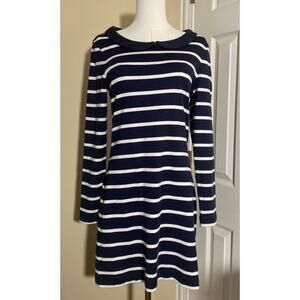 Boden navy blue striped knit dress Peter Pan Collar size 6R US